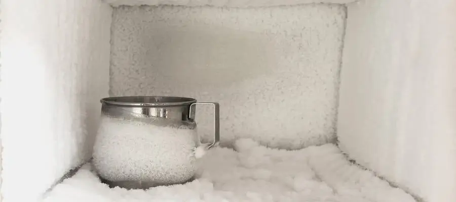 Freezer with frost buildup