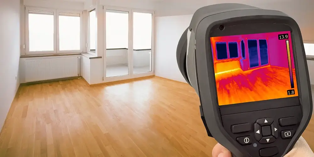 A room with radiant heat