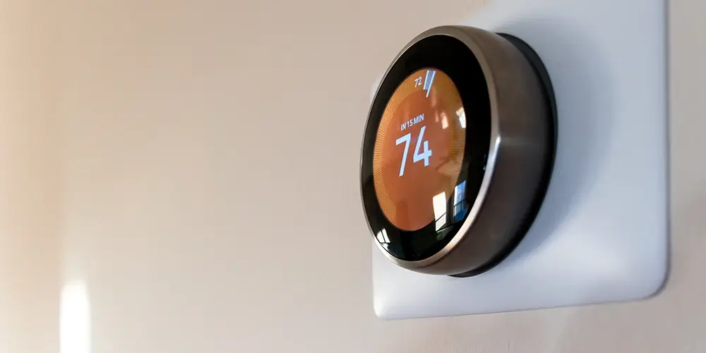 An installed smart thermostat